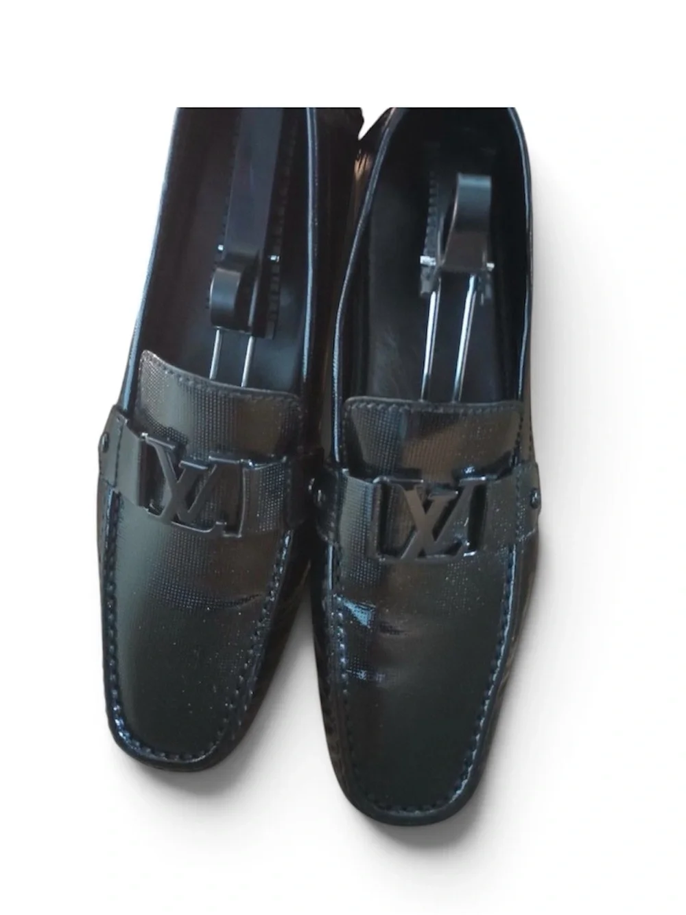 Louis Vuitton Monte Carlo Moccasin Loafers Black LV Logo Men’s 8.5